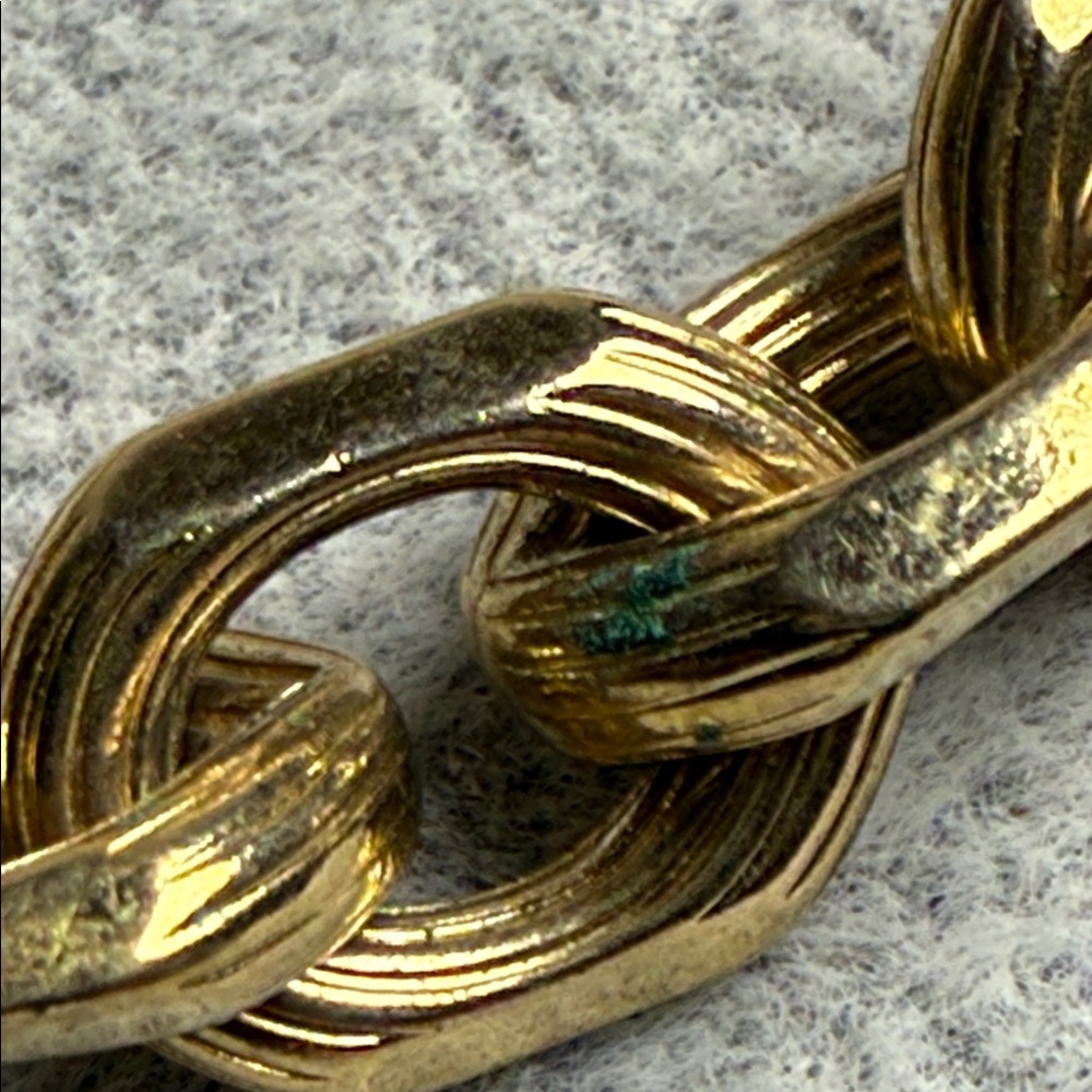 Vintage Anne Klein signed oval Goldtone Chain Necklace with lion clasp runway - Picture 11 of 13